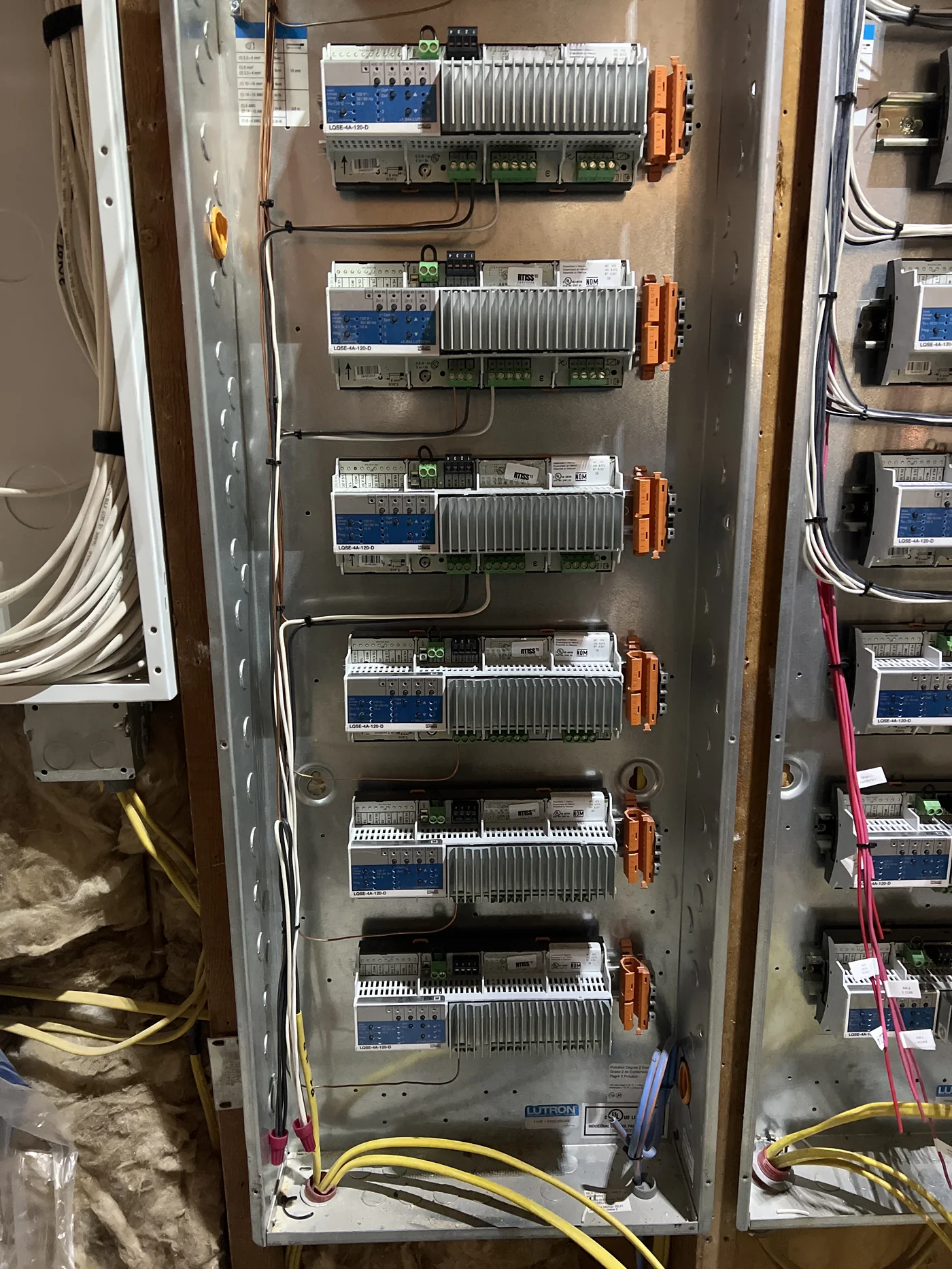 Patch panel and cable routing close-up
